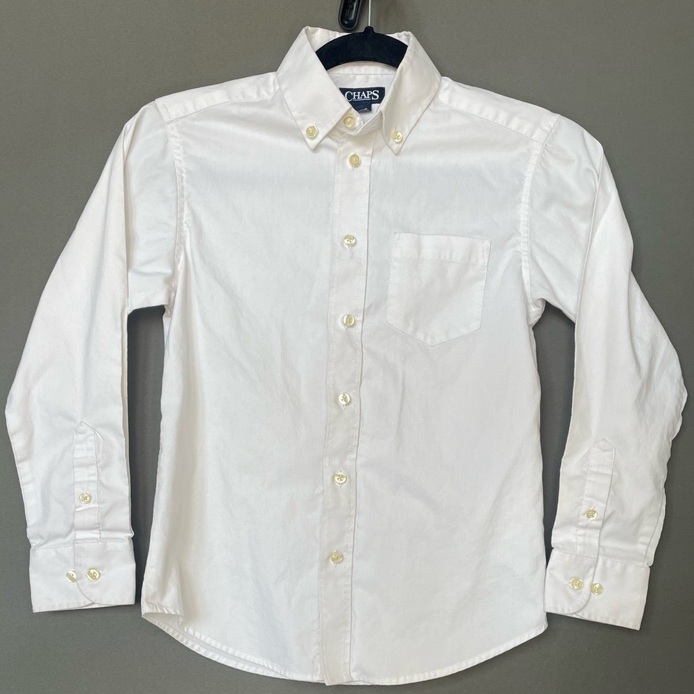 Chaps white button down collared shirt - perfect condition - boys 8/10